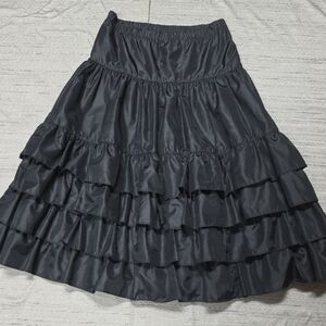 Regina Porter Women's Black Tiered Ruffle Skirt Size Large
